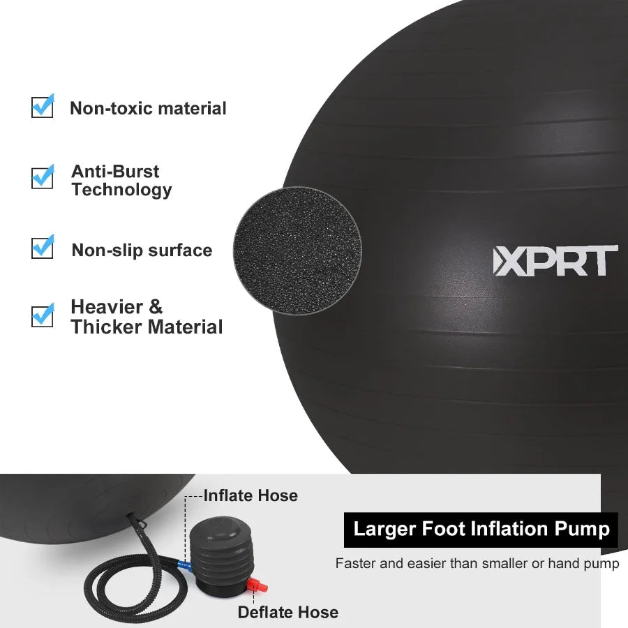 Exercise and Workout Ball Yoga Ball Chair Great for Fitness Balance and Stability Extra-Thick with Quick Pump 55 cm