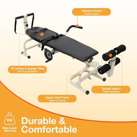 Multi Functional Portable Body Stretcher For Cervical And Lumbar Traction Bed, Suitable For Heights Of 1.45-1.85 Meters