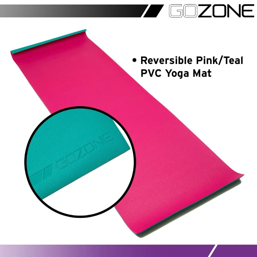 MultiPurpose 5 mm Thick Premium PVC NonSlip Exercise Yoga Mat for Home Workouts Fitness Training and Meditation in Pink Teal Du