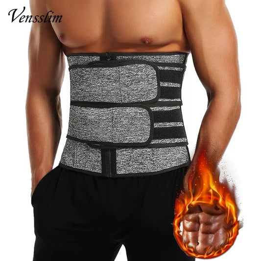 Vensslim Men Waist Trainer Body Shapers Slimming Belt Sheath Weight Loss Belly Cinchers Workout Trimmer Corset Sauna Sweat Strap