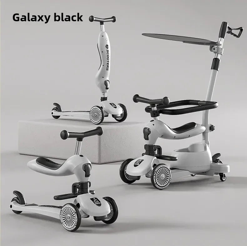 Scooter Voor Kinderen Vouwen 3 Wiel Skateboard Driewieler Baby Draagbare Kinderwagen Hoverboard Speelt Muziek Balans Multimodaal