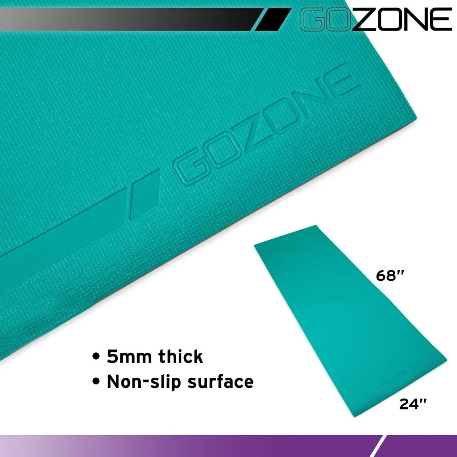 MultiPurpose 5 mm Thick Premium PVC NonSlip Exercise Yoga Mat for Home Workouts Fitness Training and Meditation in Pink Teal Du