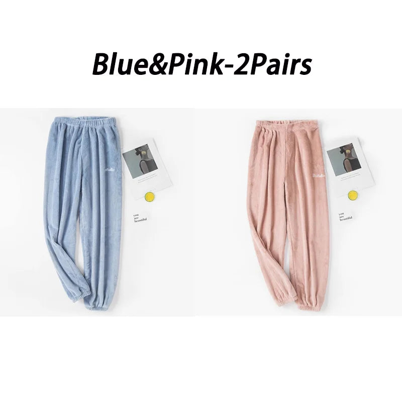 Winter Women Underwear Thermal Warm Trousers Velvet Pajama Pants Waist Home Women Casual Cashmere Trousers Autumn