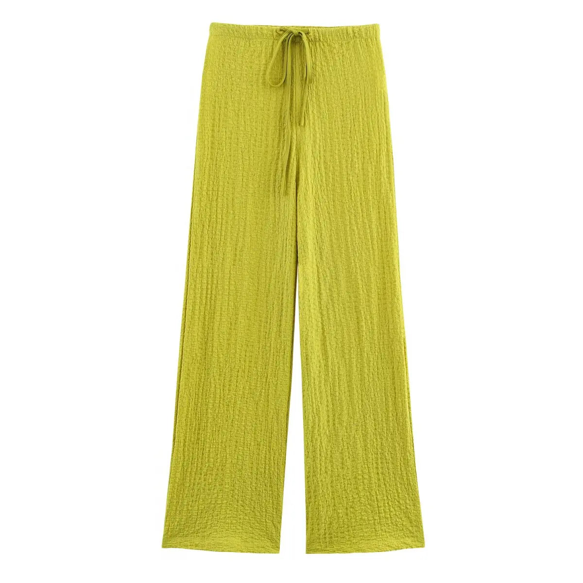 2025 new women's clothing European and American style fashionable and versatile textured straight casual trousers