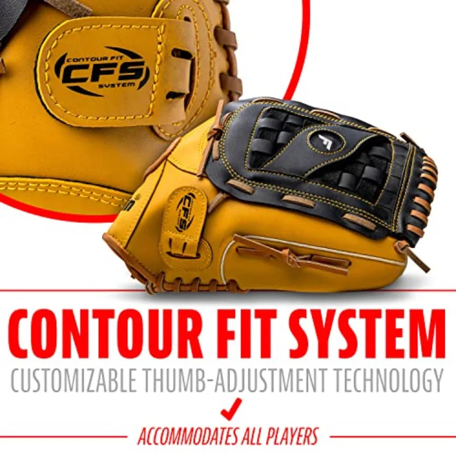 Field Master Baseball + Softball Glove - Field Master Adult + Youth Baseball + Softball Mitt - Men's + Women's Gloves