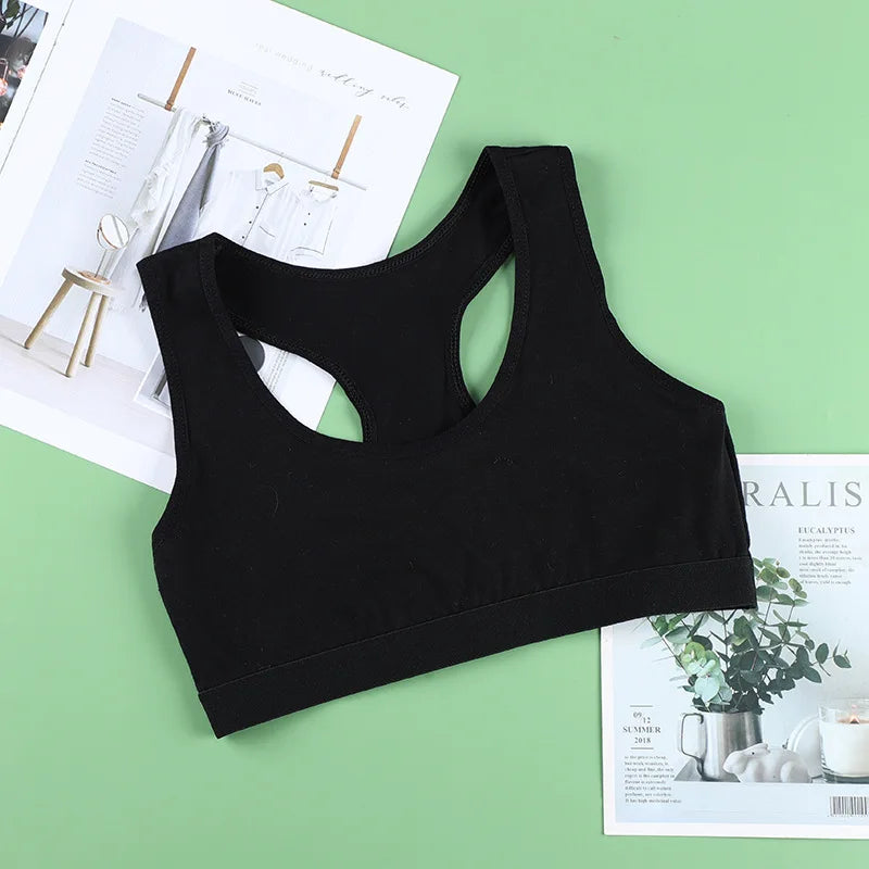 Solid Color Non-steel Ring Vest-style Sports Underwear, Fitness Trend Bra, Cotton Underwear