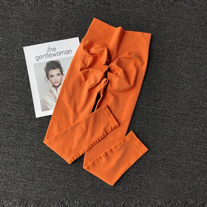 Seamless High Waisted Leggings Sport Through Yoga Hip Lifting Gym Running Quick Dry Pants Scrunch Butt Pants