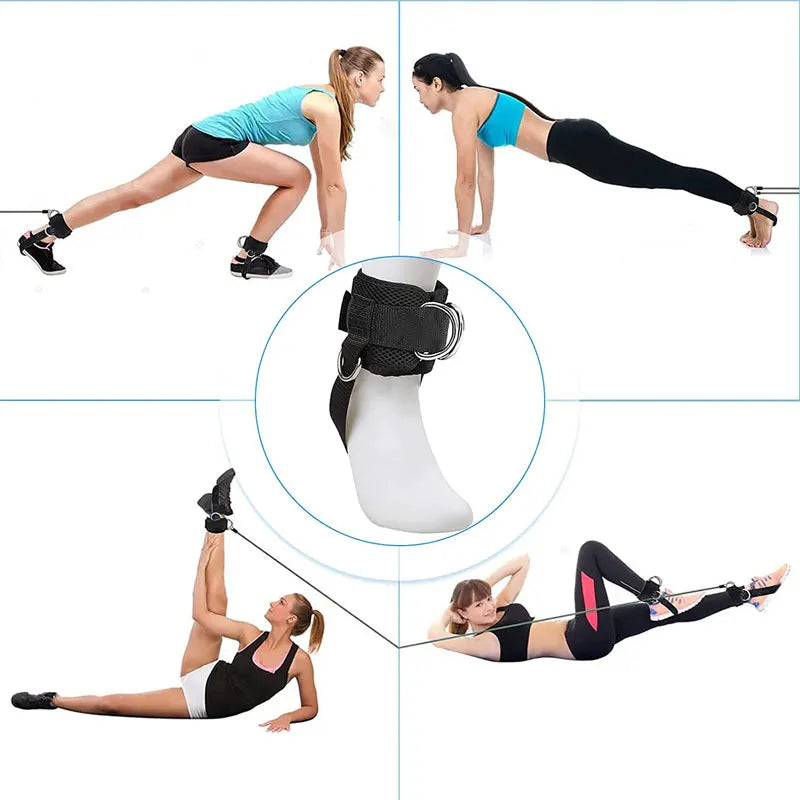1 PC Leg Strength Trainer Fastener Fitness Foot Ring Foot Buckle Ankle Strap Stretch Resistance Band Pull Cord Accessories