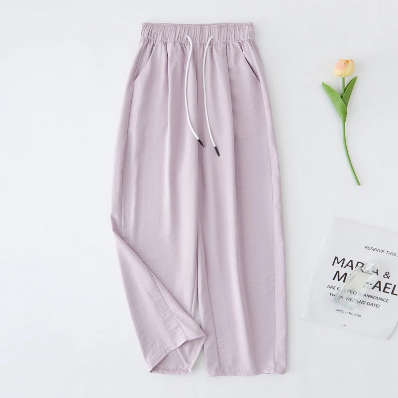Women's pants with breathable fabric, high waist, comfortable fit, and an elegant commuter style