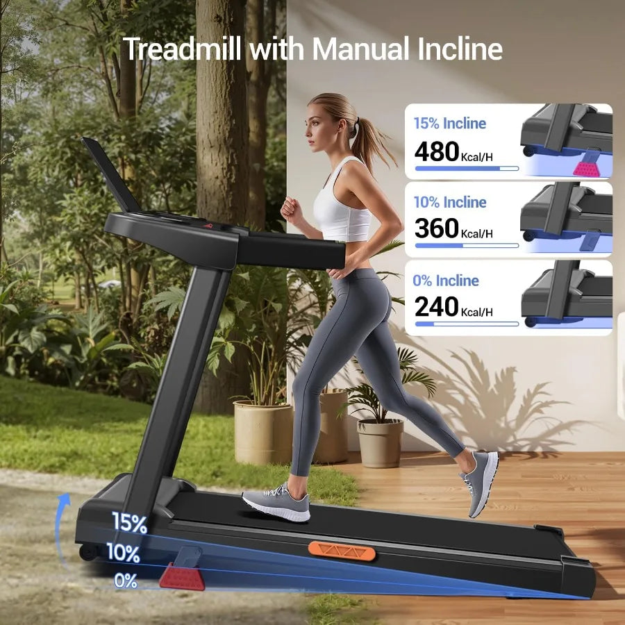 3in1 Portable Treadmill for Home Fitness with 15 Incline Adjustment Foldable Design for Easy Storage 300 Lbs Weight Capacity 3.