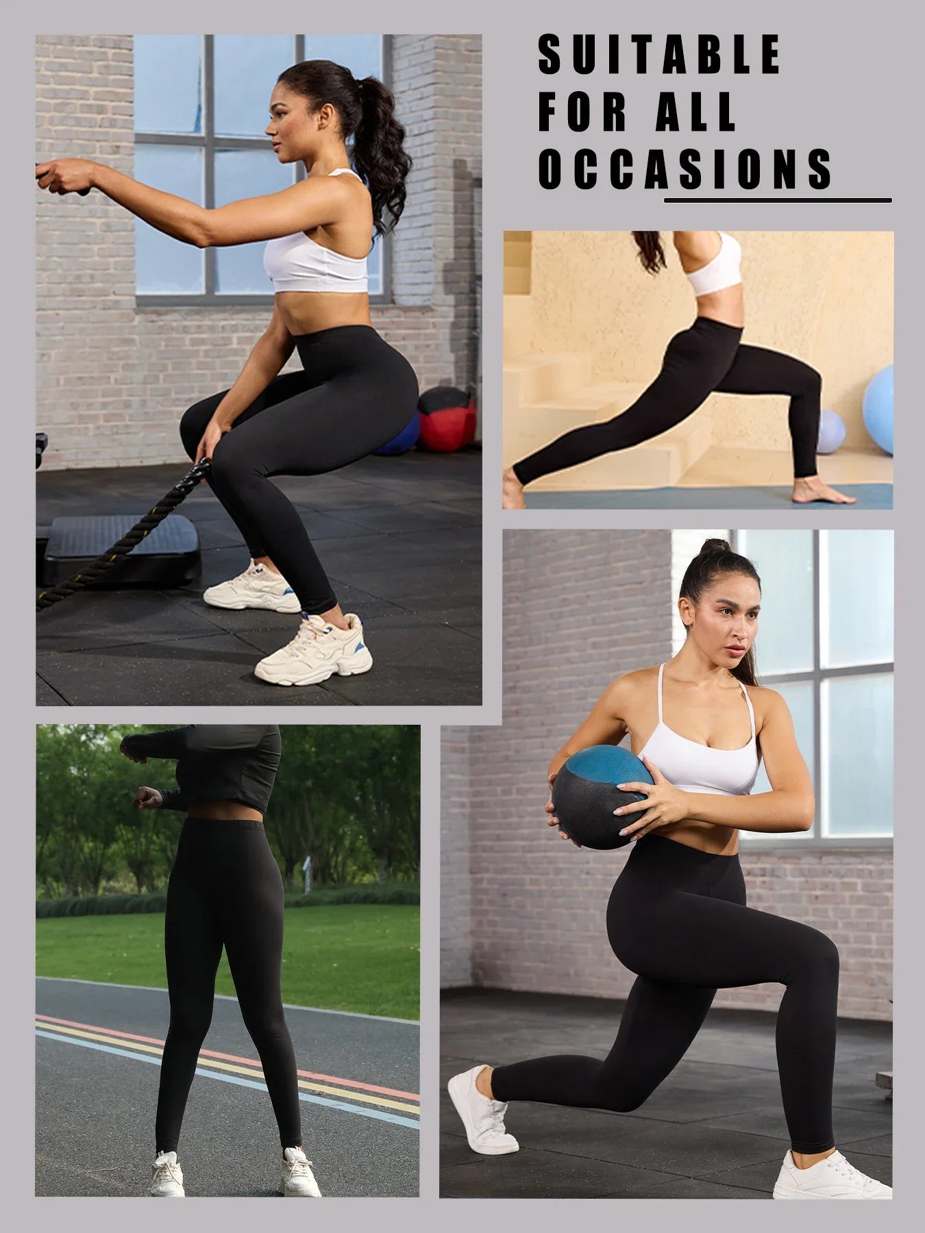 5 Pack Women's Super Soft Leggings High Elasticity No See Through Workout Yoga Running Athletic Push Up Gym Fitness Leggings