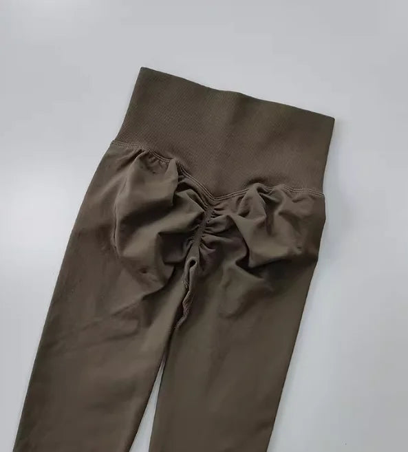 Seamless High Waisted Leggings Sport Through Yoga Hip Lifting Gym Running Quick Dry Pants Scrunch Butt Pants