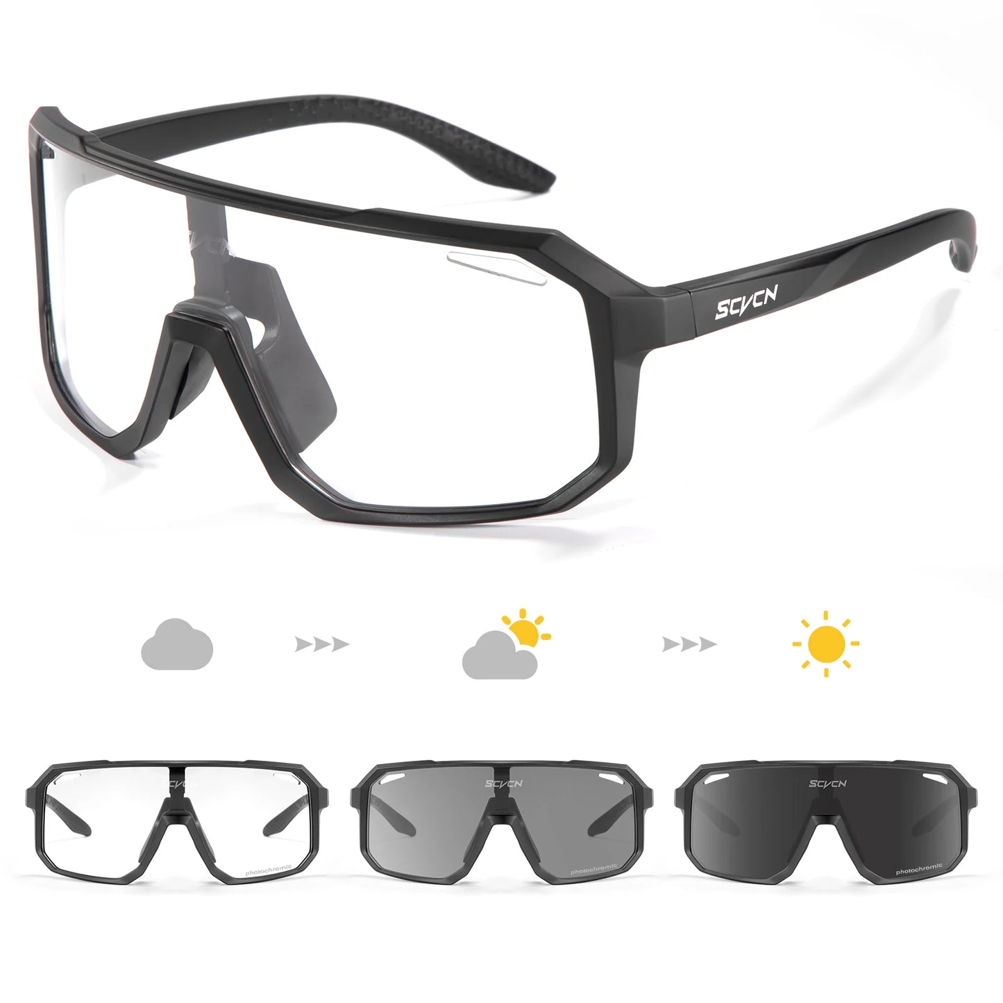 SCVCN Cycl Glasses Photochromic Cycling Sunglasses Men UV400 Eyewear Sports MTB Outdoor Goggles Bicycle Glasses Women Sunglasses