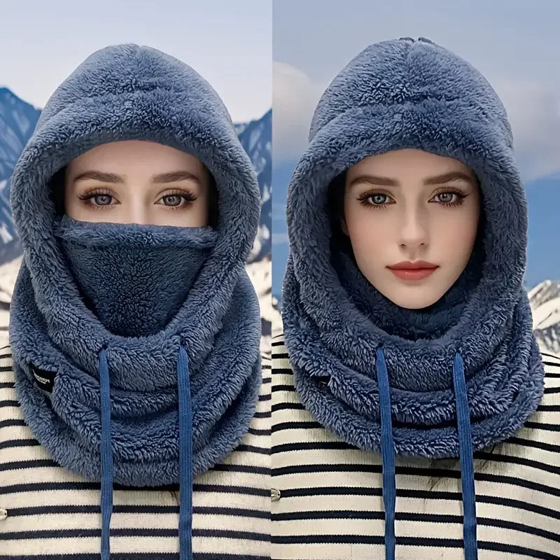 Winter Warm Balaclava Thermal Windproof Ski Hood Motocycle Face Cover Polar Fleece Adjustable Cycling Neck Cover Full Face Mask