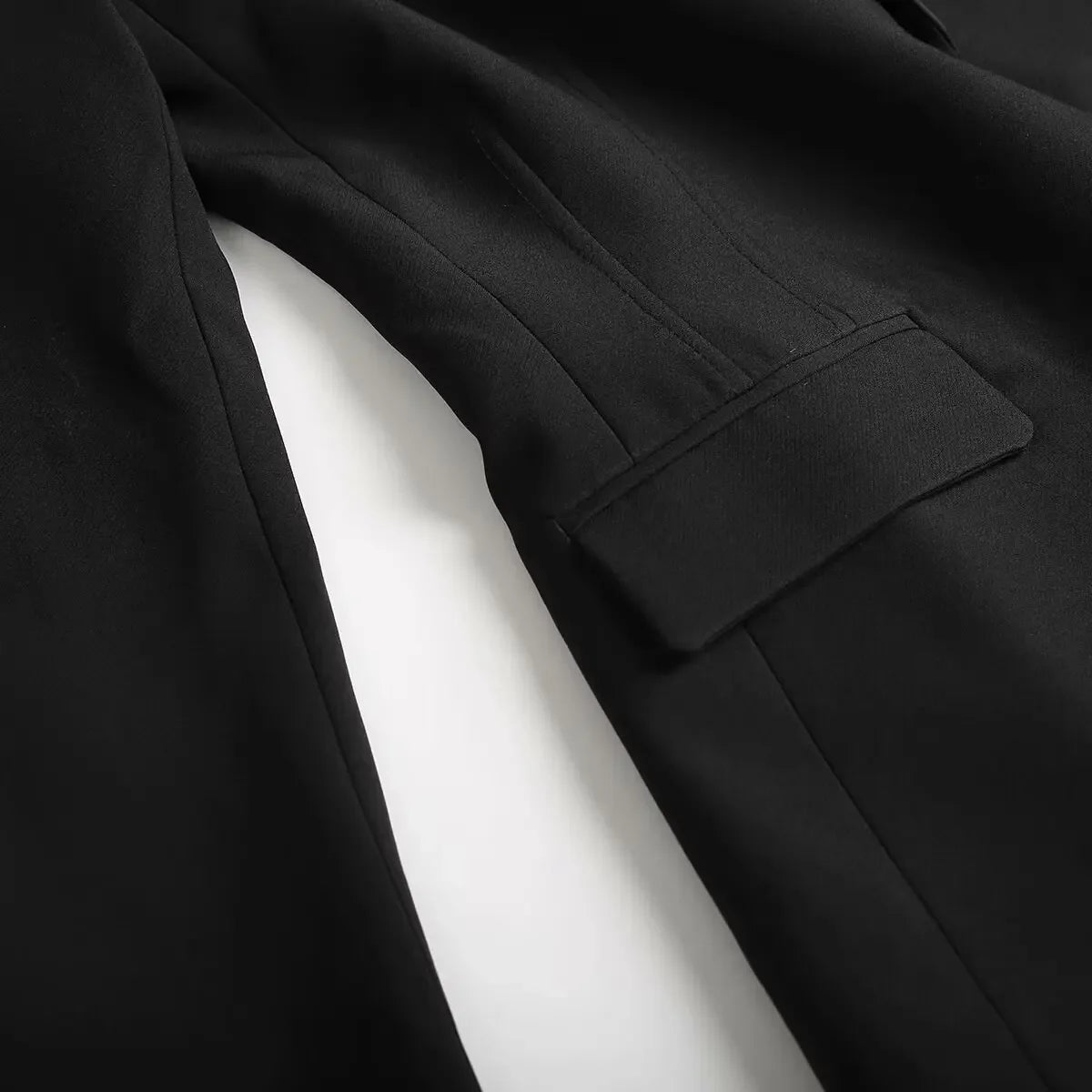 women's clothing 2024 autumn and winter new two-color satin texture dress-style lapel stitching suit jacket