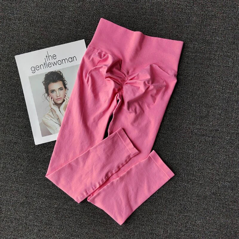 Seamless High Waisted Leggings Sport Through Yoga Hip Lifting Gym Running Quick Dry Pants Scrunch Butt Pants