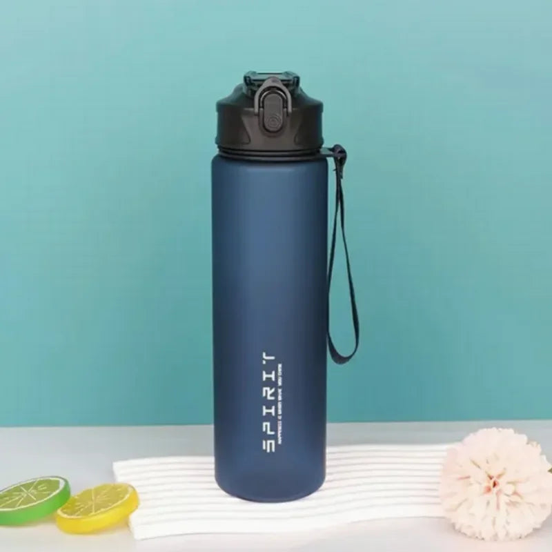 Sports Water Bottle with Time-Tracking Straw Leak Proof Locking Flip Cover for Easy Carry Ideal for Outdoor Adventures