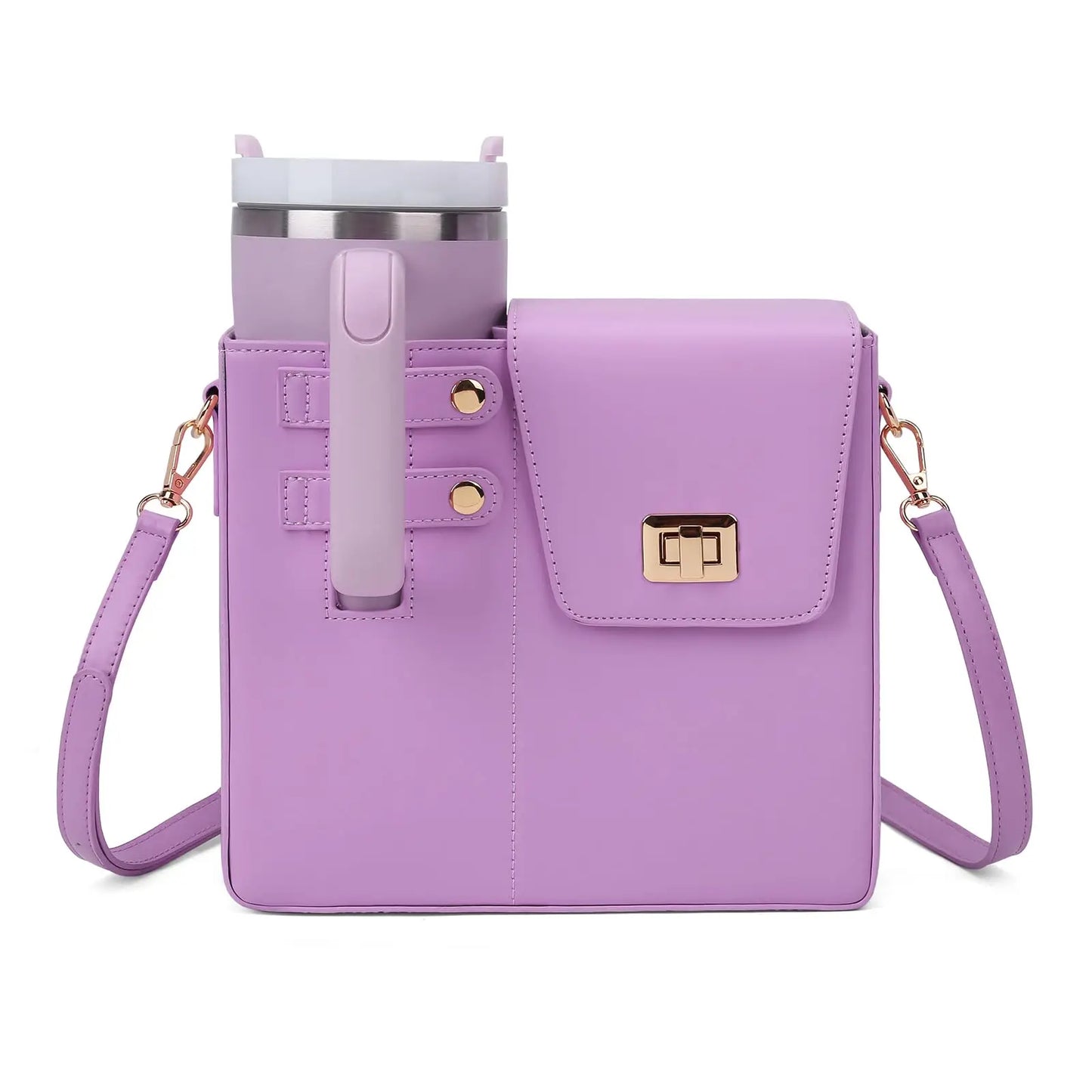 Purse Cup Holder Bag with Strap- Outdoor Portable Crossbody Water Bottle Storage Bag for Stanley Cup Tumbler 40 oz