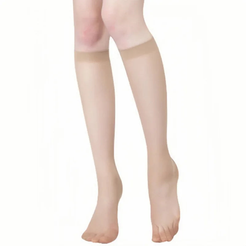 5 Pairs Women Ultra-thin Nylon Stockings Transparent Elasticity Ladies Knee Socks Summer Long Socks for Girls Stocking