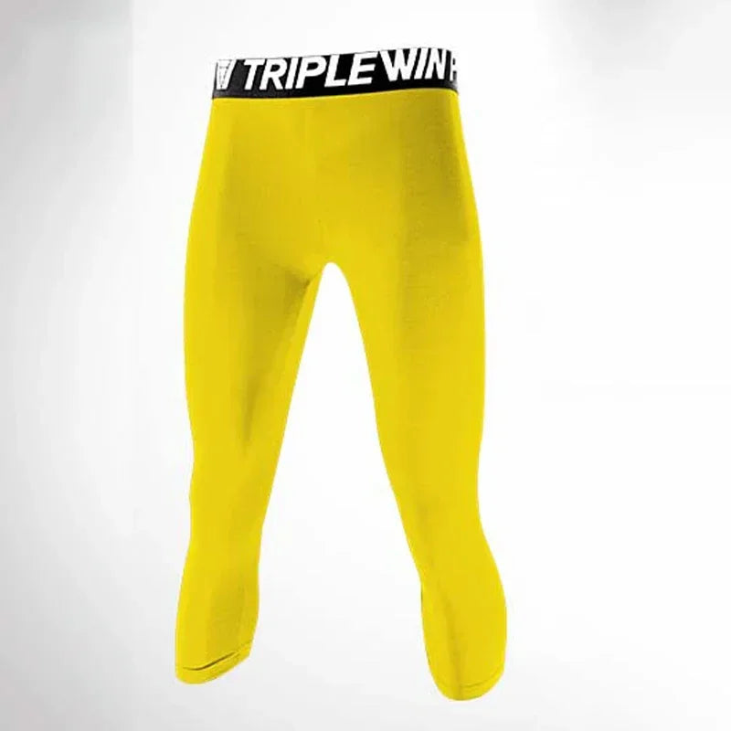 Men GYM Capri Running Tights Pants Kid Children Basketball Football Soccer Fitness Exercise Sport 3/4 Cropped Legging Shorts J12