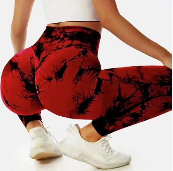 Tie Dye Yoga Leggings Sport Tights Women Seamless High Waist Push Up Butt Woman Leggings Fitness Workout Leggins Gym Clothing