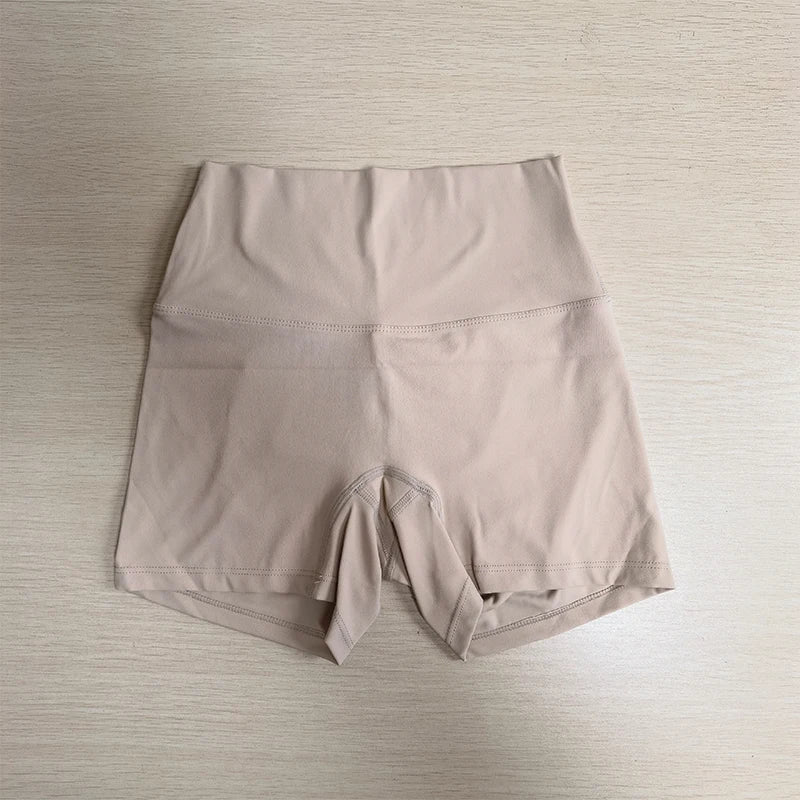 Yoga Shorts Solid Color Women Fitness Shorts High Waist Legging Bike Soft Fabric Proof Comprehensive Training Jog Sportswear