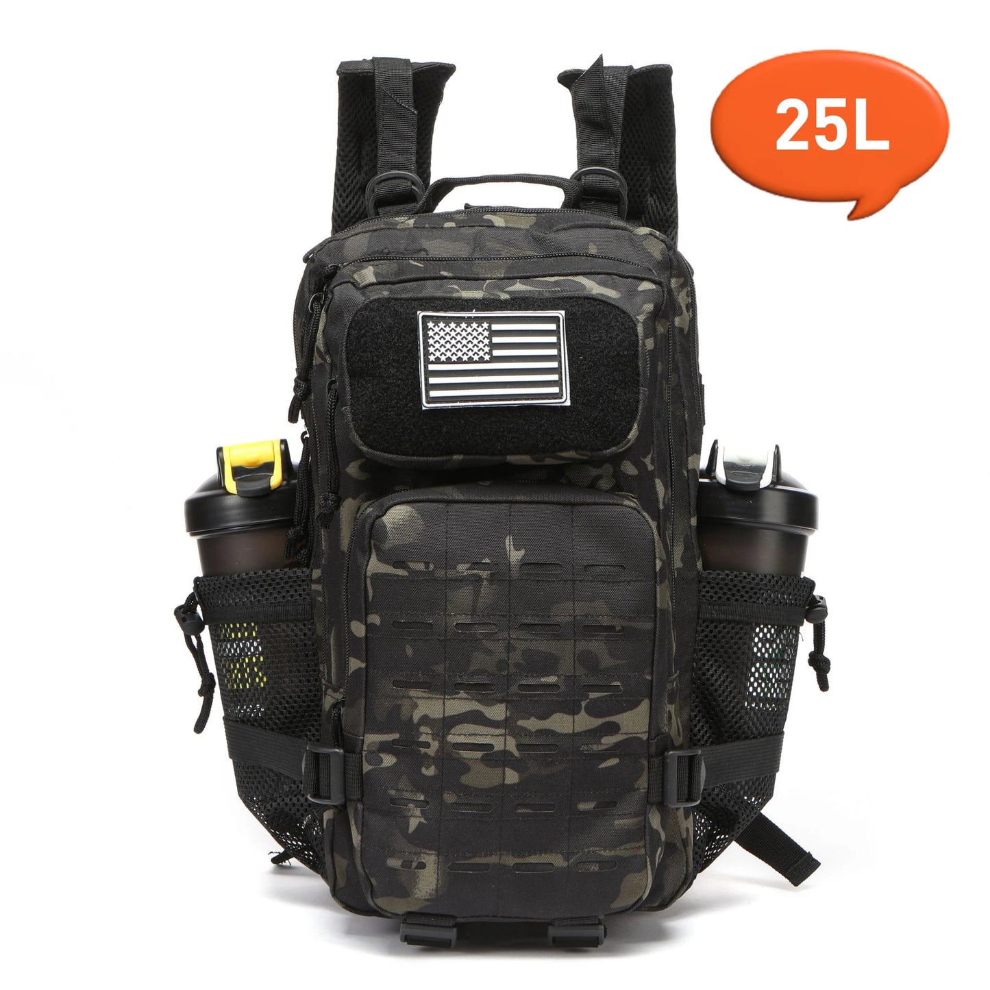 25L/50L Tactical Backpack Bag Hunting MOLLE Backpack GYM For Men EDC Outdoor Hiking Rucksack Witch 2 Bottle Holders