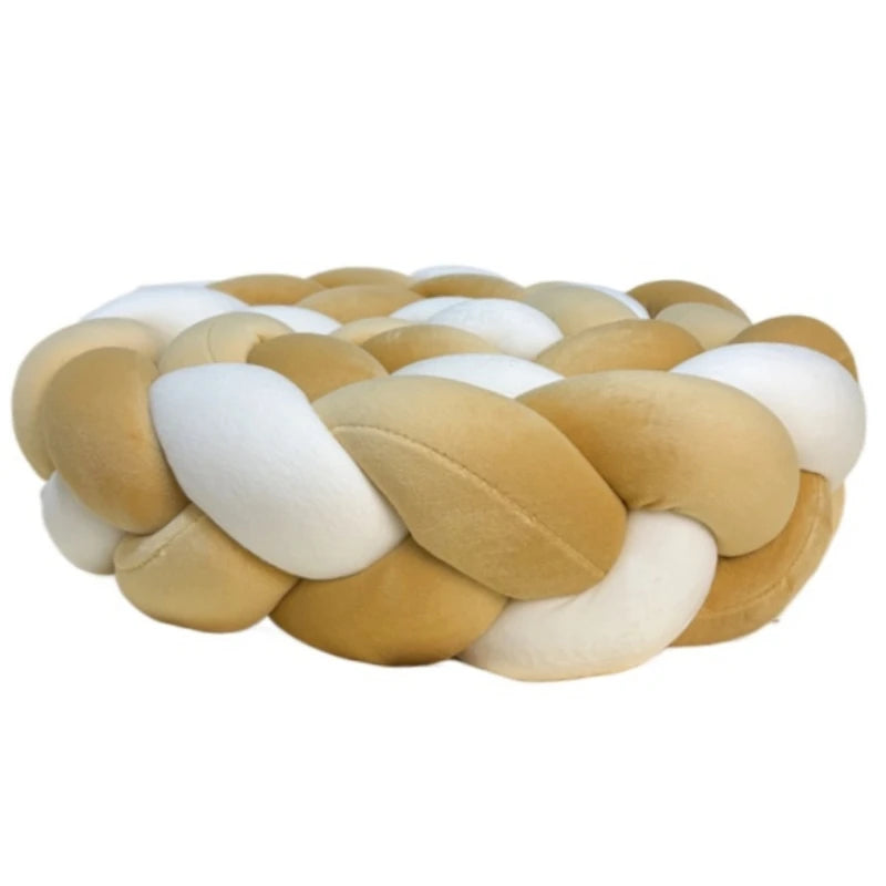 Handmade Knotted Floor Mat Woven Decorative Pillow Comfortable Soft Stitched Knitted Pillow for Living Room Bed Decorations