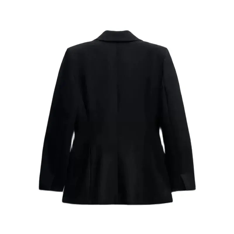 women's clothing 2024 autumn and winter new two-color satin texture dress-style lapel stitching suit jacket