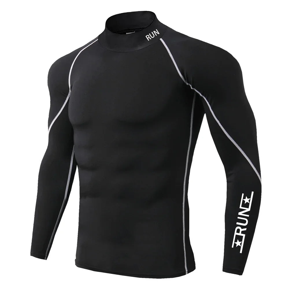 Running Compression T Shirt Men's Gym Training Quick Dry Shirts Fitness Undershirts Bodybuilding Tops Male Sports Wear