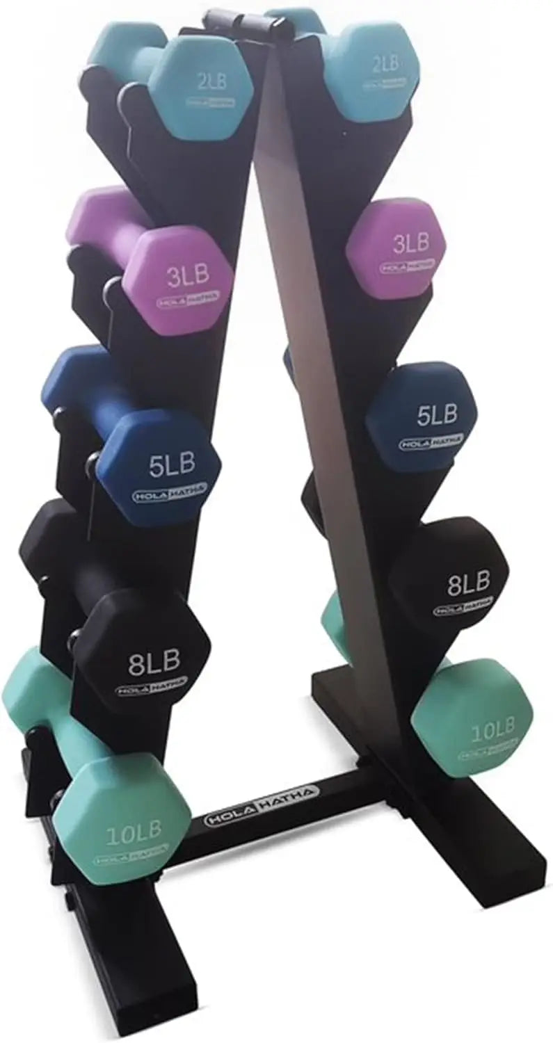 Neoprene Dumbbell Free Hand Weight Set with Rack, Ideal for Home Exercises to Gain Tone and Definition