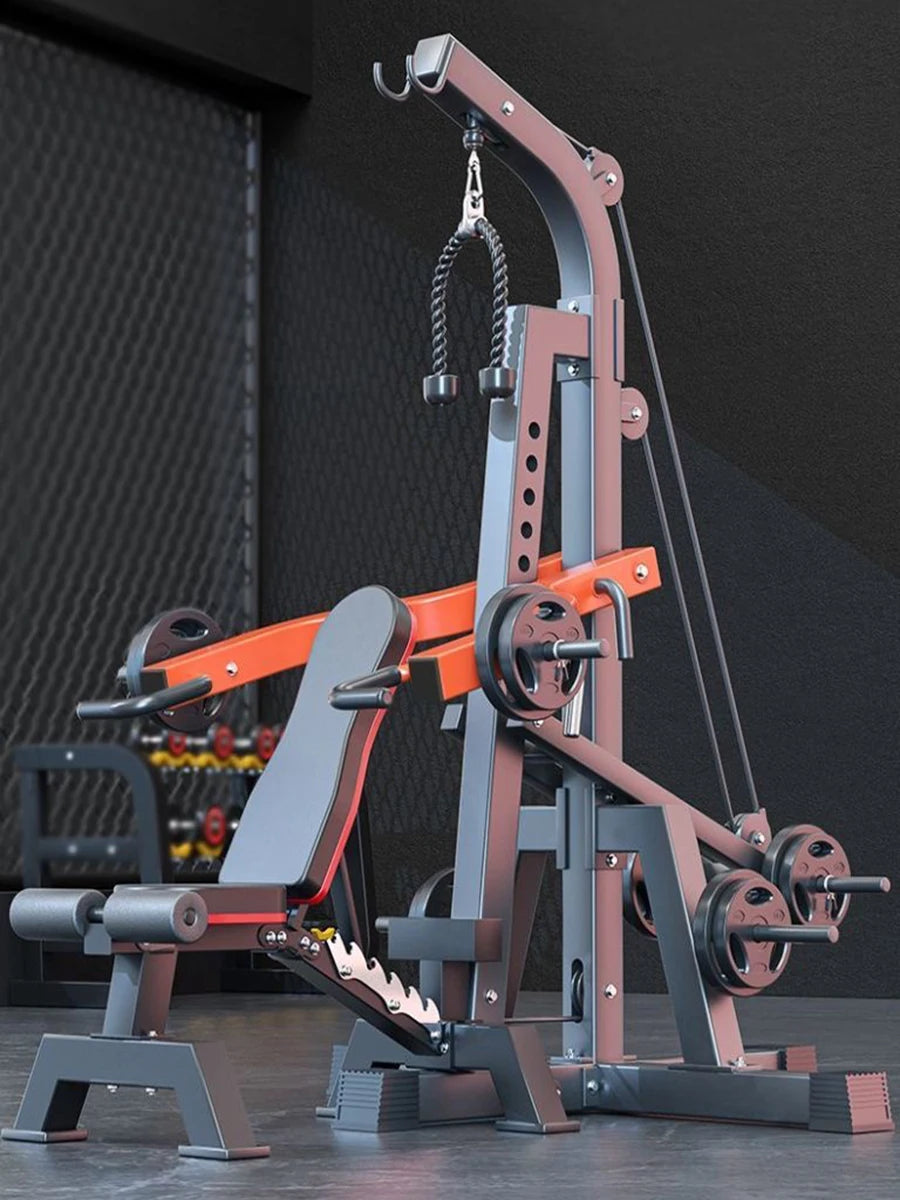 Multifunctional Deep Squatting Machine, Household Fitness Equipment, Horizontal Push, High Position Pull-down Hip Bridge Machine