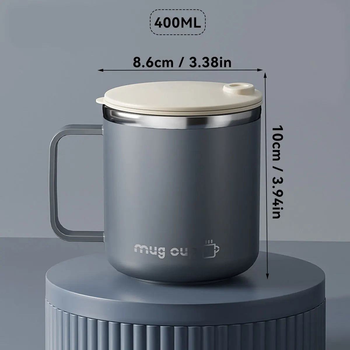 400ML Insulated Coffee Mug With Sliding Lid 304 Stainless Steel Double Wall Water Cup Sealed Milk Coffee Cup Student Drinkware
