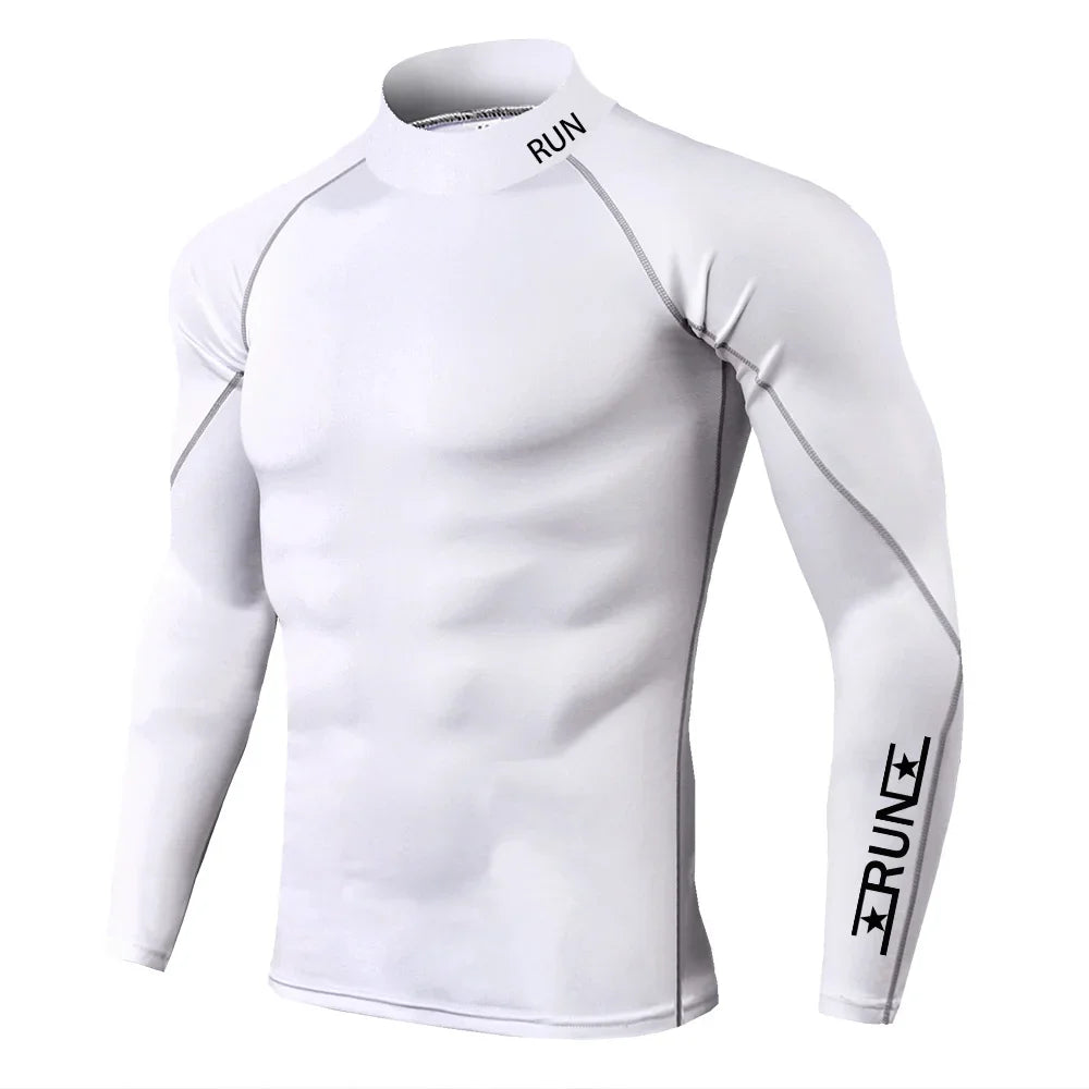 Running Compression T Shirt Men's Gym Training Quick Dry Shirts Fitness Undershirts Bodybuilding Tops Male Sports Wear