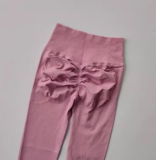 Seamless High Waisted Leggings Sport Through Yoga Hip Lifting Gym Running Quick Dry Pants Scrunch Butt Pants