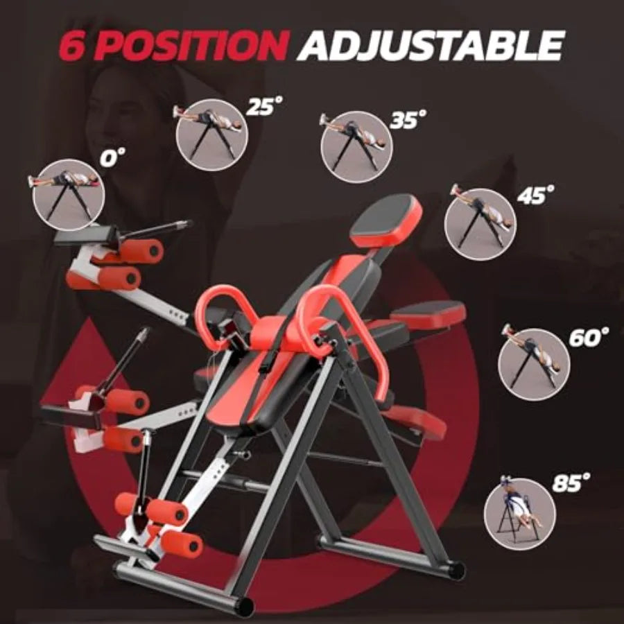 Gravity Inversion Table for Back Pain Relief 2026 New Inversion Table w/Lumbar Support Easy to Assemble Back Stretcher Machine
