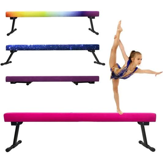 Adjustable Height Gymnastics Balance Beam for Training and Kids' Home Use - Stable Floor Beam