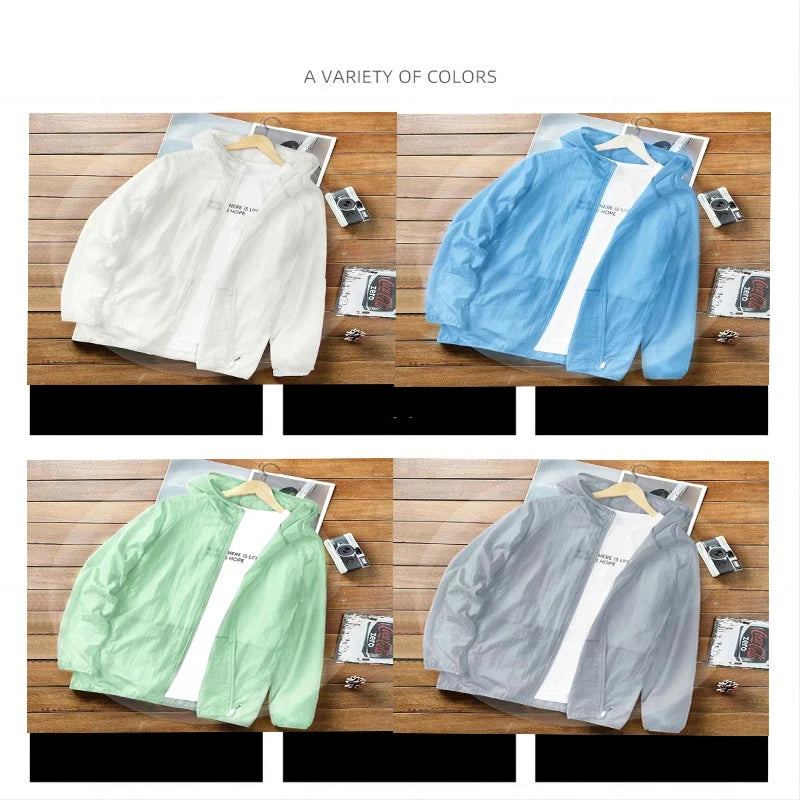 2024 New Women‘s Jacket Outerwear Spring Autumn Hooded Casual Windbreaker Coat Summer Sunscreen Clothing Family Size
