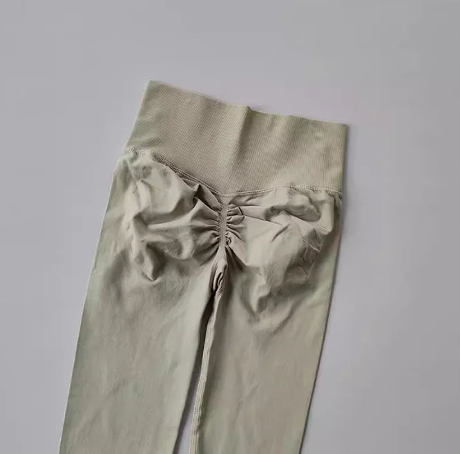 Seamless High Waisted Leggings Sport Through Yoga Hip Lifting Gym Running Quick Dry Pants Scrunch Butt Pants