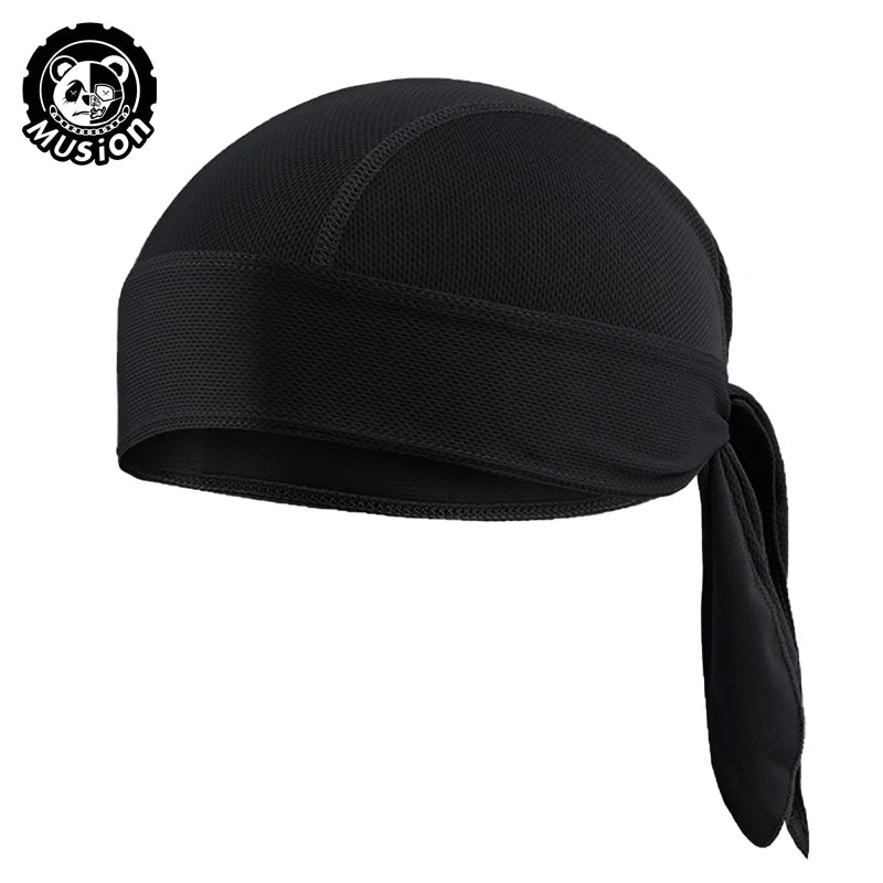 Musion Durag for Men Cycling Pirate Hat Breathable Mesh Pirate Bandana Cap Sweat Absorbent Helmet Inner Head Cover Skull Cap for