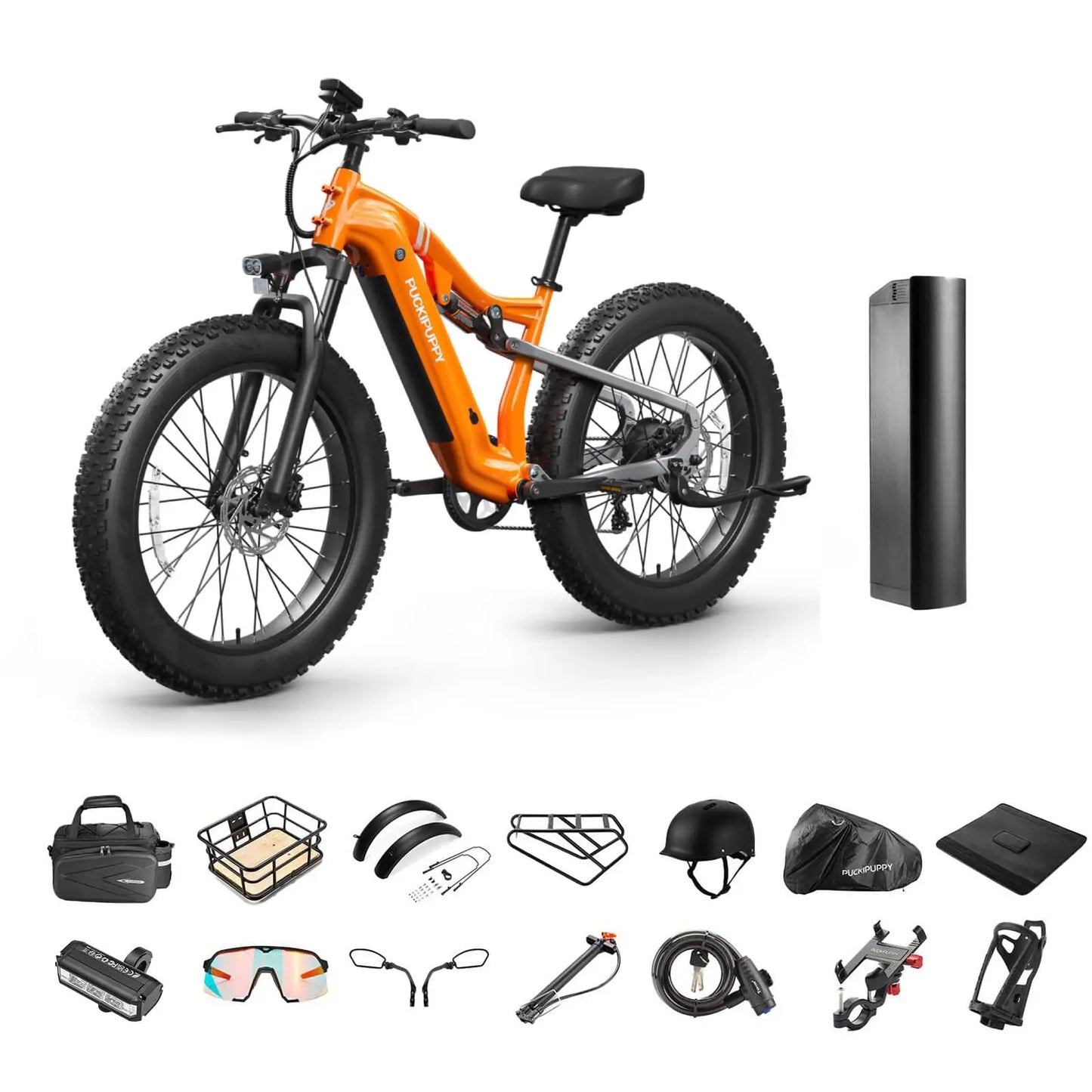 PUCKIPUPPY Labrador pro Electric Bike 1350W Peak 48V 20AH Battery Ebike 26" Fat Tire Electric Mountain Bike 2-Year Warranty