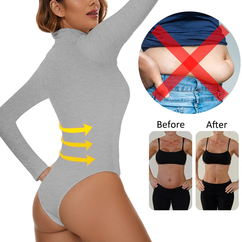 Women's Thermal Underwear Tops High Collar Long Sleeve Bodysuits Soft Keep Warm Cold Weather Compression Bottoming Shirts