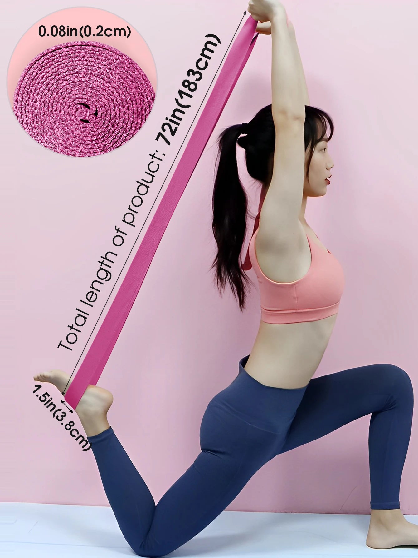 Yoga Strap/Stretching Strap with Extra Secure Adjustable D-ring Closure Ideal for Daily Stretching Physical Therapy Fitness