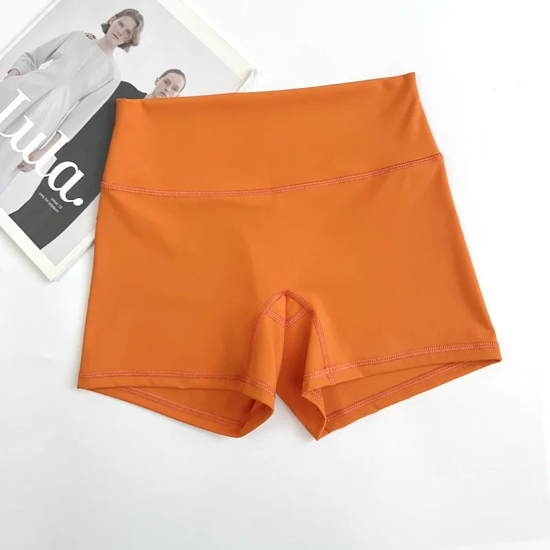 Women Sports Biker Shorts Women Naked Feeling High Waist Yoga Shorts Push Up Fitness Leggings Tummy Control Yoga Slim Shorts