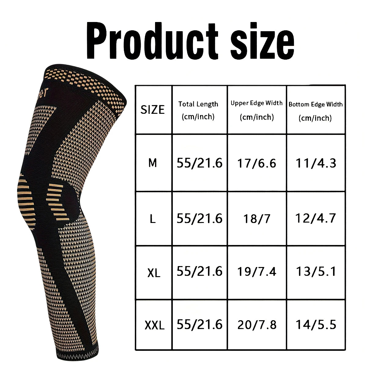 2 Pack Copper Ion Sports Knee Pads, Extended Leg Pads, Knee Protection, Calf Compression Basketball, Football and Tennis Sports Knee Pads and Leg Pads