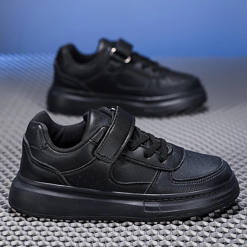 Breathable Sneakers Kids Boys Girls Sports Running Casual Shoe Leather Non-slip Soft Soled Children White Tennis Outdoor Shoes