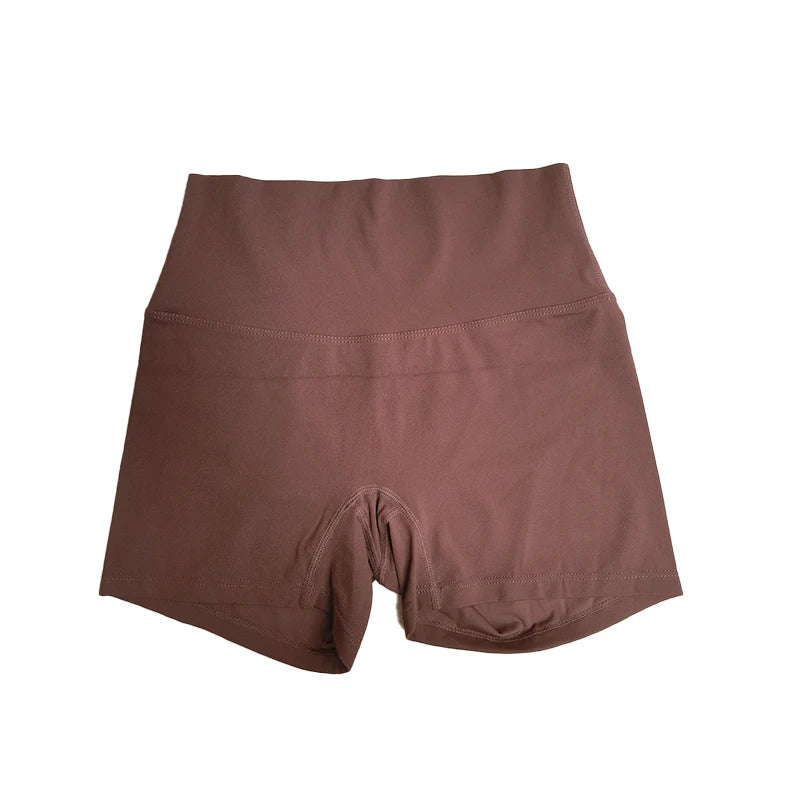 Yoga Shorts Solid Color Women Fitness Shorts High Waist Legging Bike Soft Fabric Proof Comprehensive Training Jog Sportswear