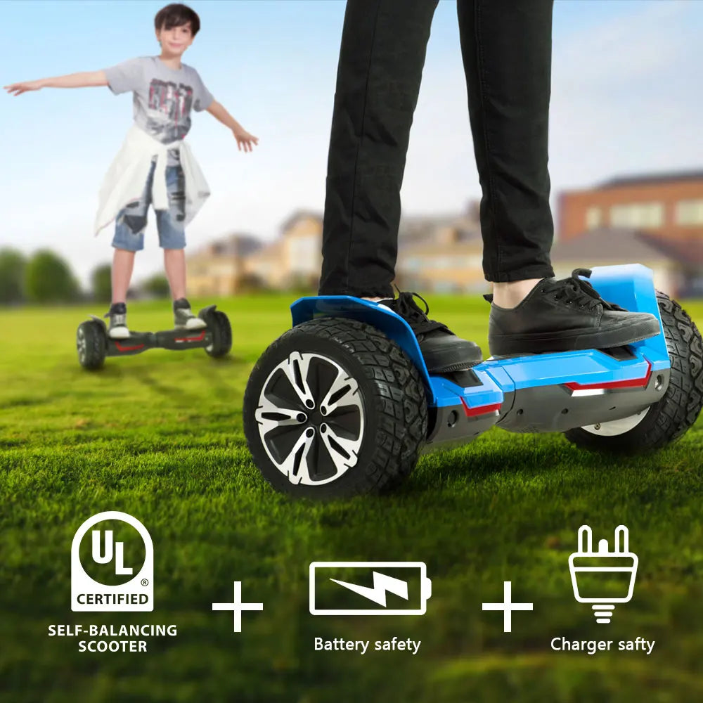 8.5 inch All Terrain Off Road Hoverboard with Bluetooth Speakers and LED Lights, UL2272 Certified Self Balancing Scooter