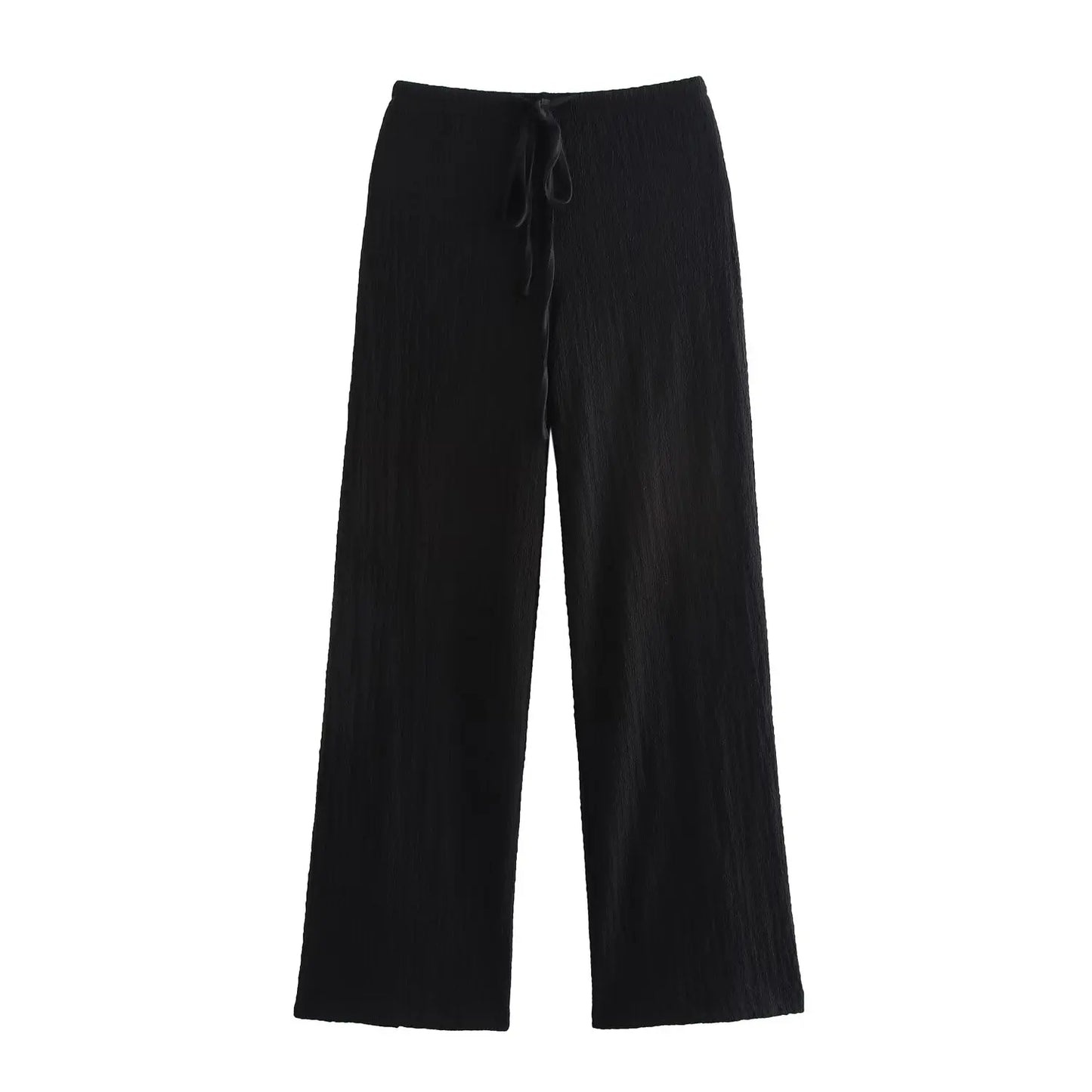 2025 new women's clothing European and American style fashionable and versatile textured straight casual trousers