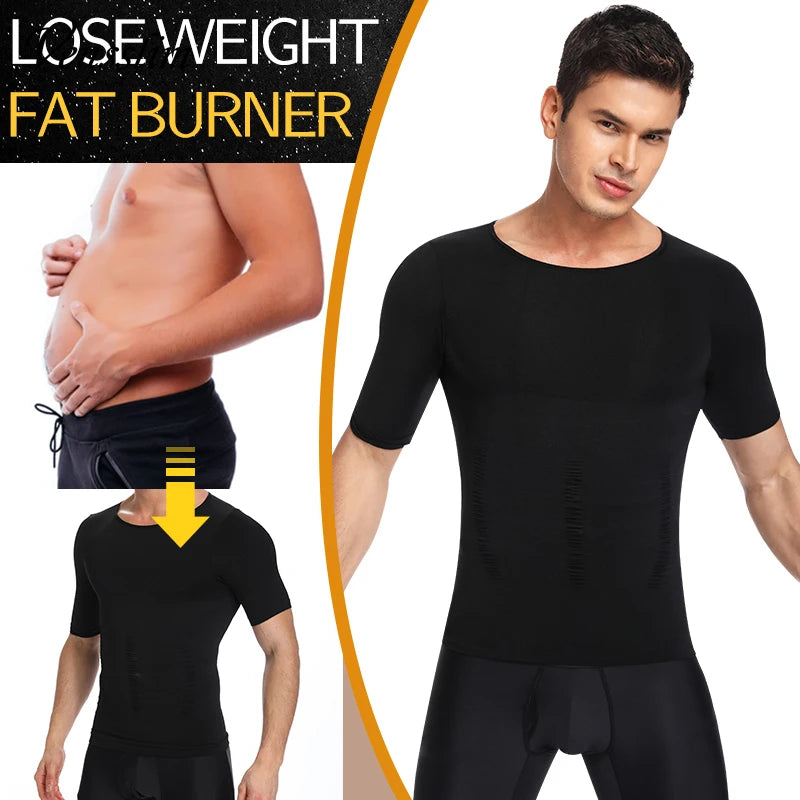 Men Body Shaper Slimming Compression Shirts Gynecomastia Undershirt Seamless Waist Trainer Muscle Belly Weight Loss Shapewear